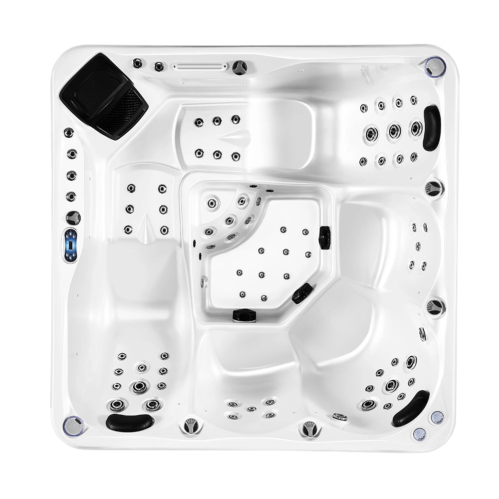 White 5-Seater Hot Tub - Hydrotherapy Pro Spa